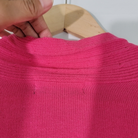 Escrava Women's Barbie Pink Cotton Blend Open Cardigan Sz M Dolman Sleeve - Picture 7 of 10